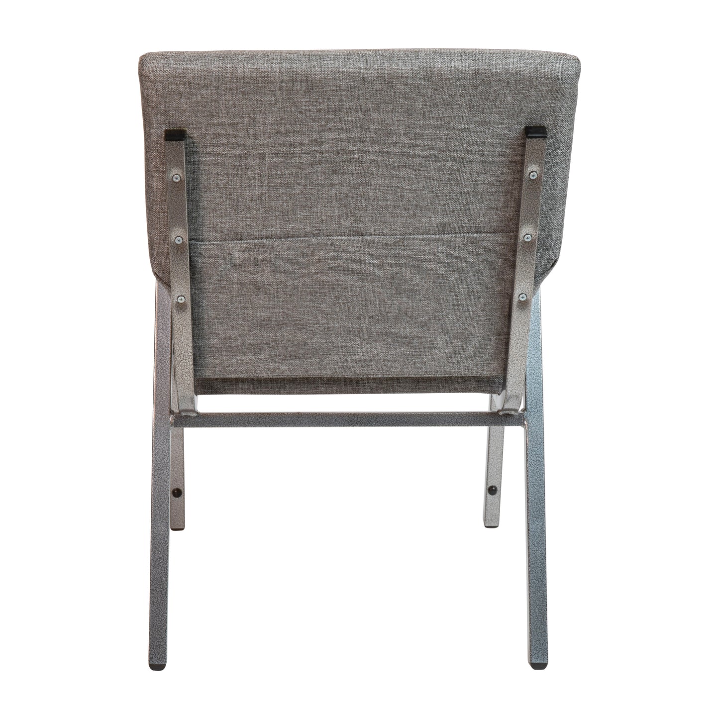 HERCULES Series 21"W Stacking Wood Accent Arm Church Chair in Gray Fabric - Silver Vein Frame Gray Fabric/Silver Vein Frame