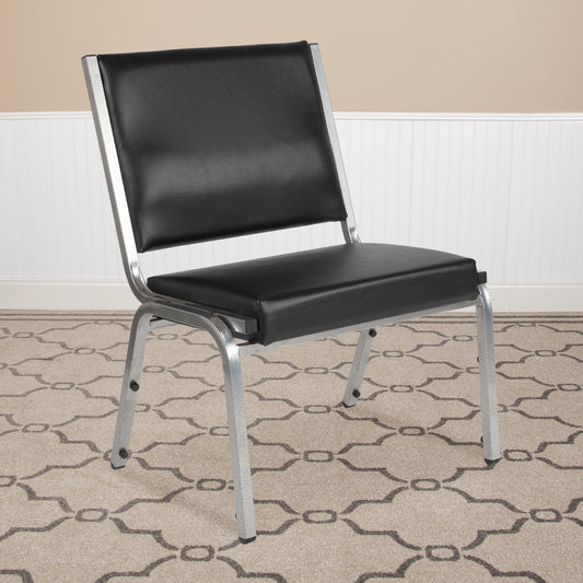 HERCULES Series 950 lb. Rated Black Antimicrobial Vinyl Bariatric Medical Reception Chair Black Vinyl