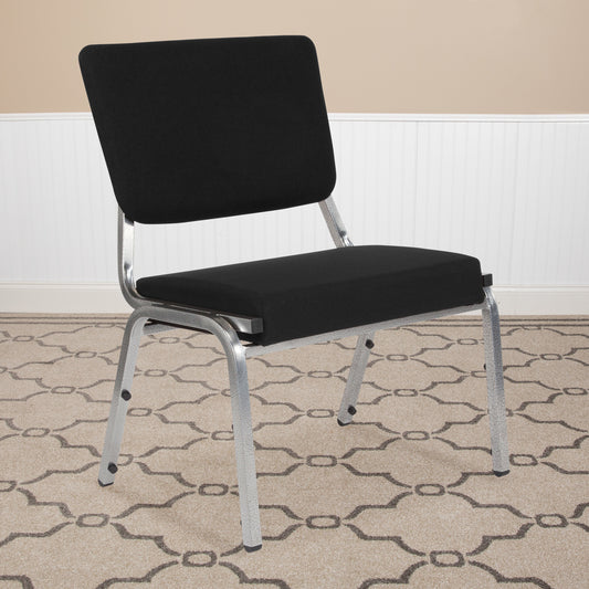HERCULES Series 1000 lb. Rated Black Antimicrobial Fabric Bariatric Medical Reception Chair with 3/4 Panel Back Black Fabric