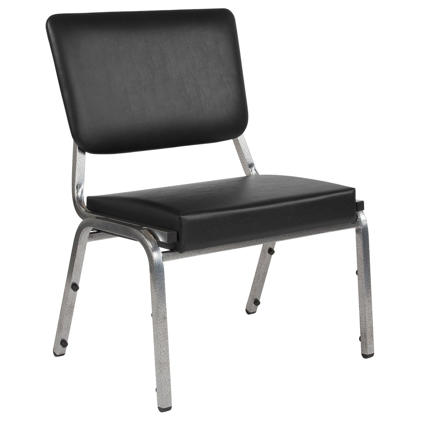 HERCULES Series 1000 lb. Rated Black Antimicrobial Vinyl Bariatric Medical Reception Chair with 3/4 Panel Back Black Vinyl