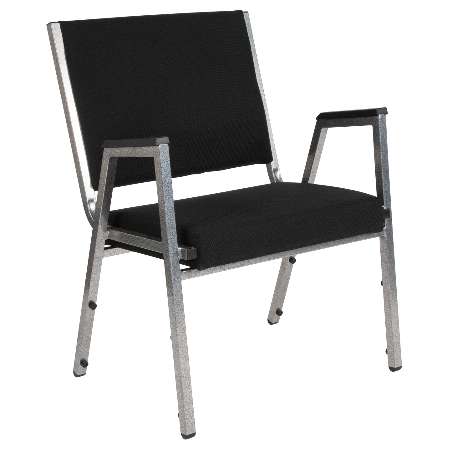 HERCULES Series 1000 lb. Rated Black Antimicrobial Fabric Bariatric Medical Reception Arm Chair Black Fabric
