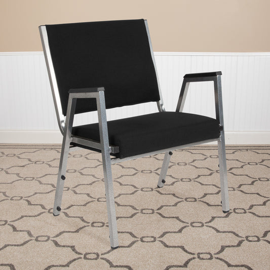 HERCULES Series 1000 lb. Rated Black Antimicrobial Fabric Bariatric Medical Reception Arm Chair Black Fabric