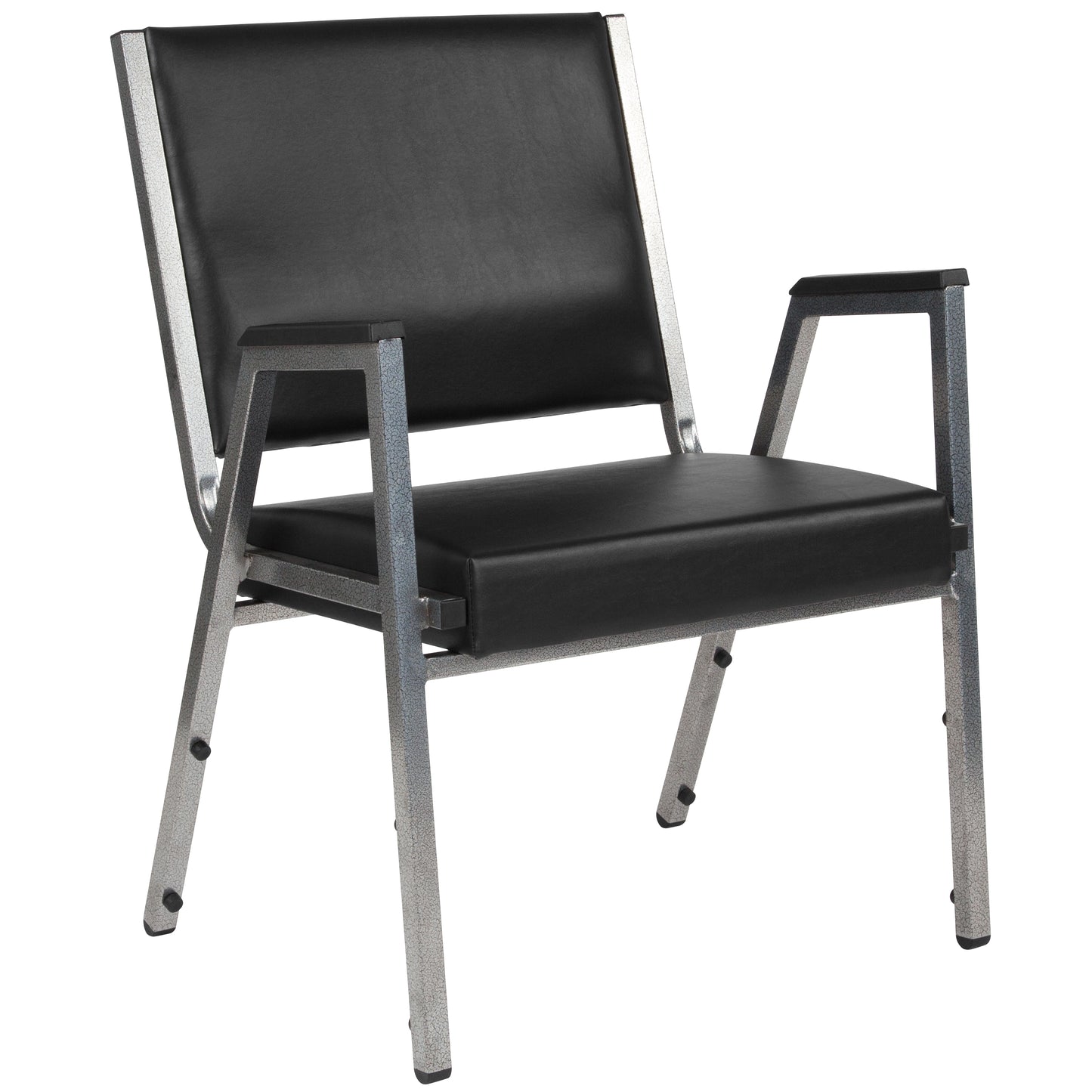 HERCULES Series 1000 lb. Rated Black Antimicrobial Vinyl Bariatric Medical Reception Arm Chair Black Vinyl