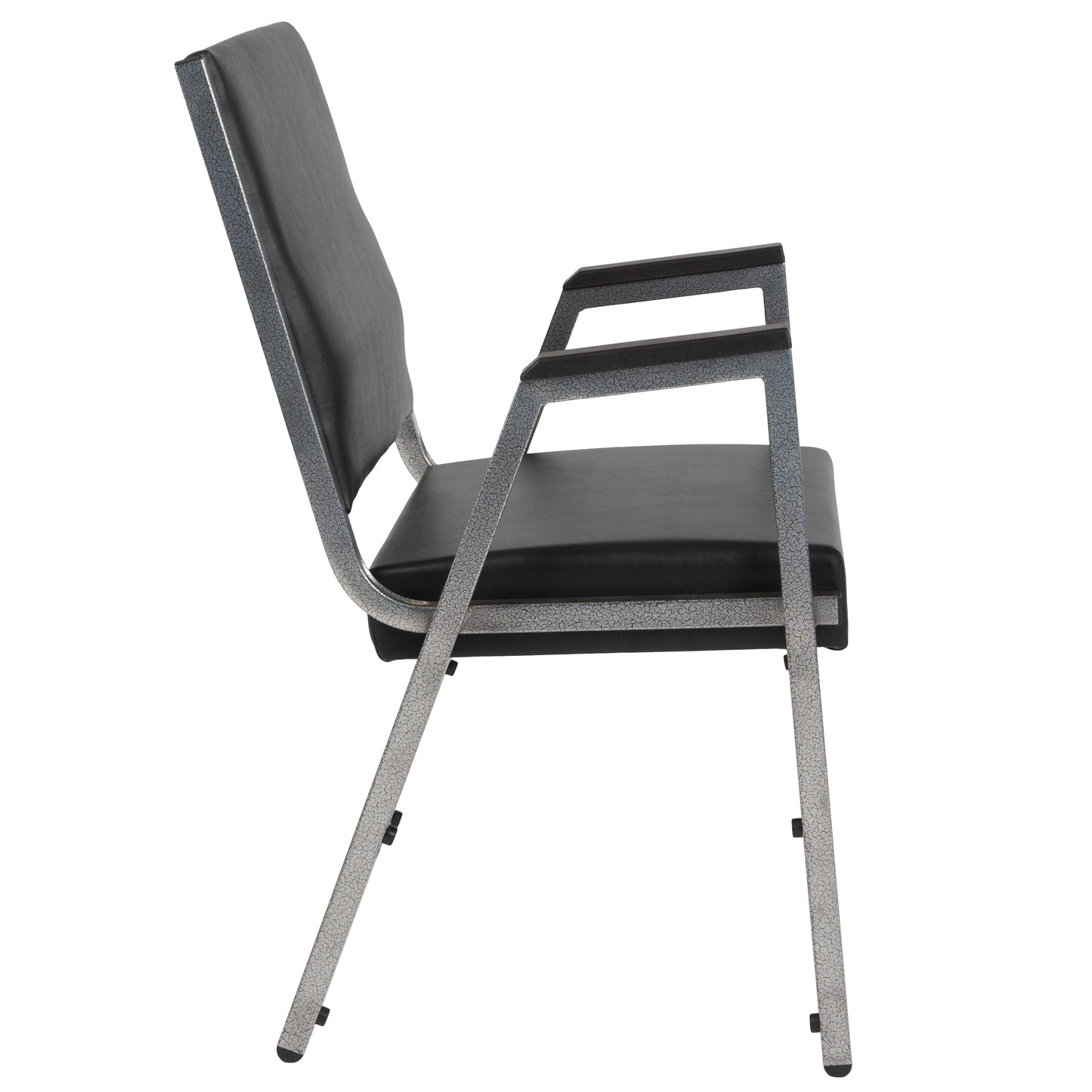 HERCULES Series 1000 lb. Rated Black Antimicrobial Vinyl Bariatric Medical Reception Arm Chair Black Vinyl