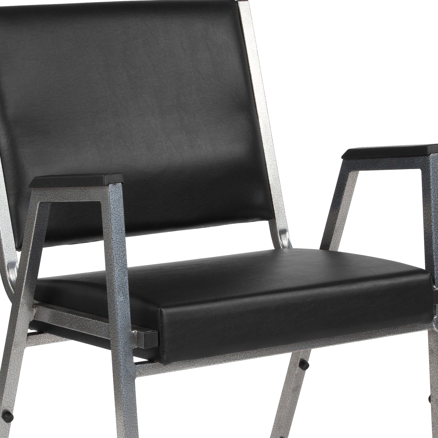 HERCULES Series 1000 lb. Rated Black Antimicrobial Vinyl Bariatric Medical Reception Arm Chair Black Vinyl