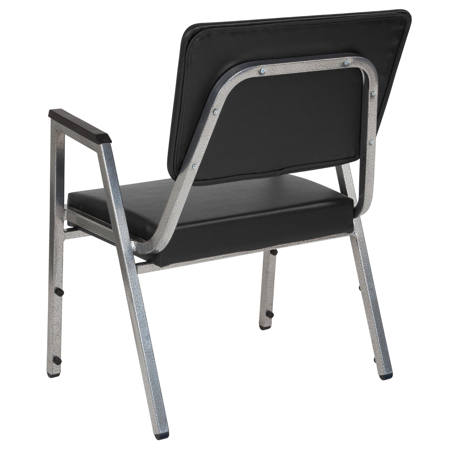 HERCULES Series 1000 lb. Rated Black Antimicrobial Vinyl Bariatric Medical Reception Arm Chair with 3/4 Panel Back Black Vinyl