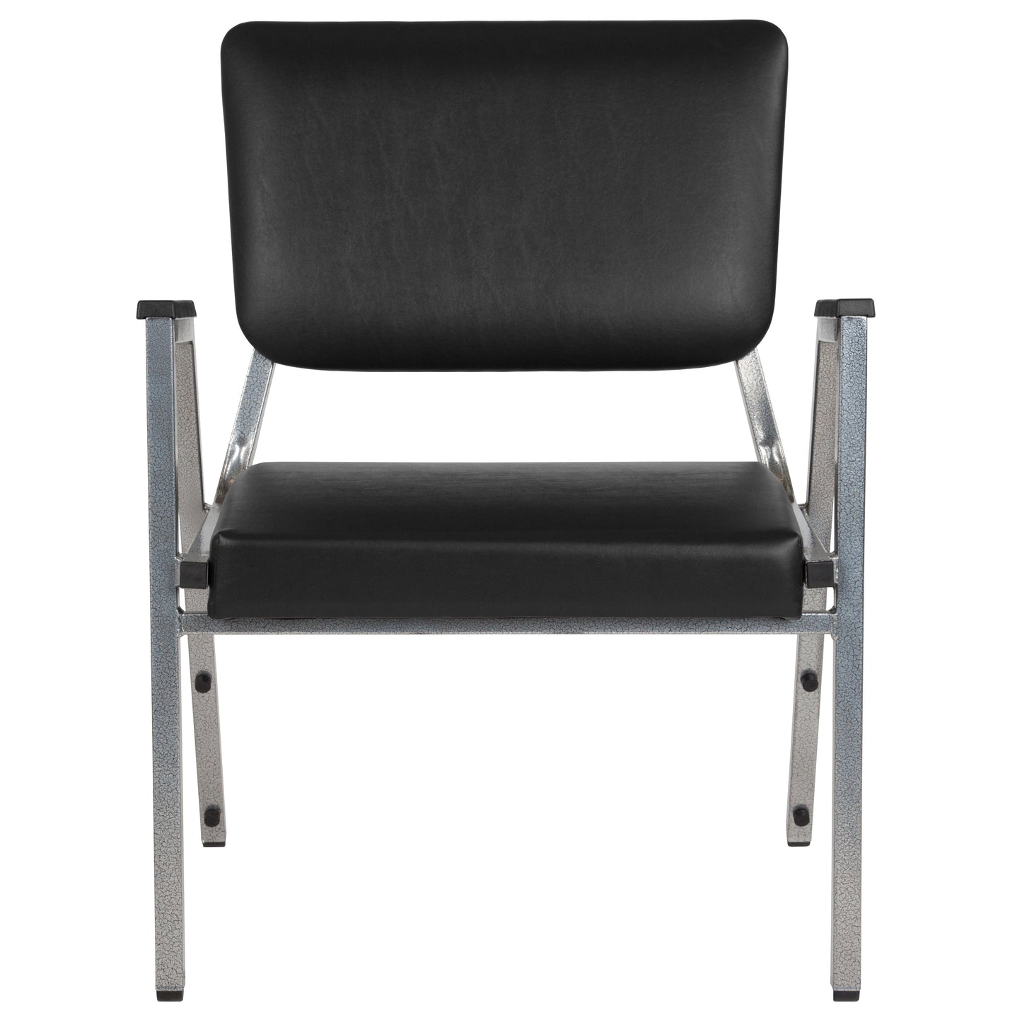 HERCULES Series 1000 lb. Rated Black Antimicrobial Vinyl Bariatric Medical Reception Arm Chair with 3/4 Panel Back Black Vinyl