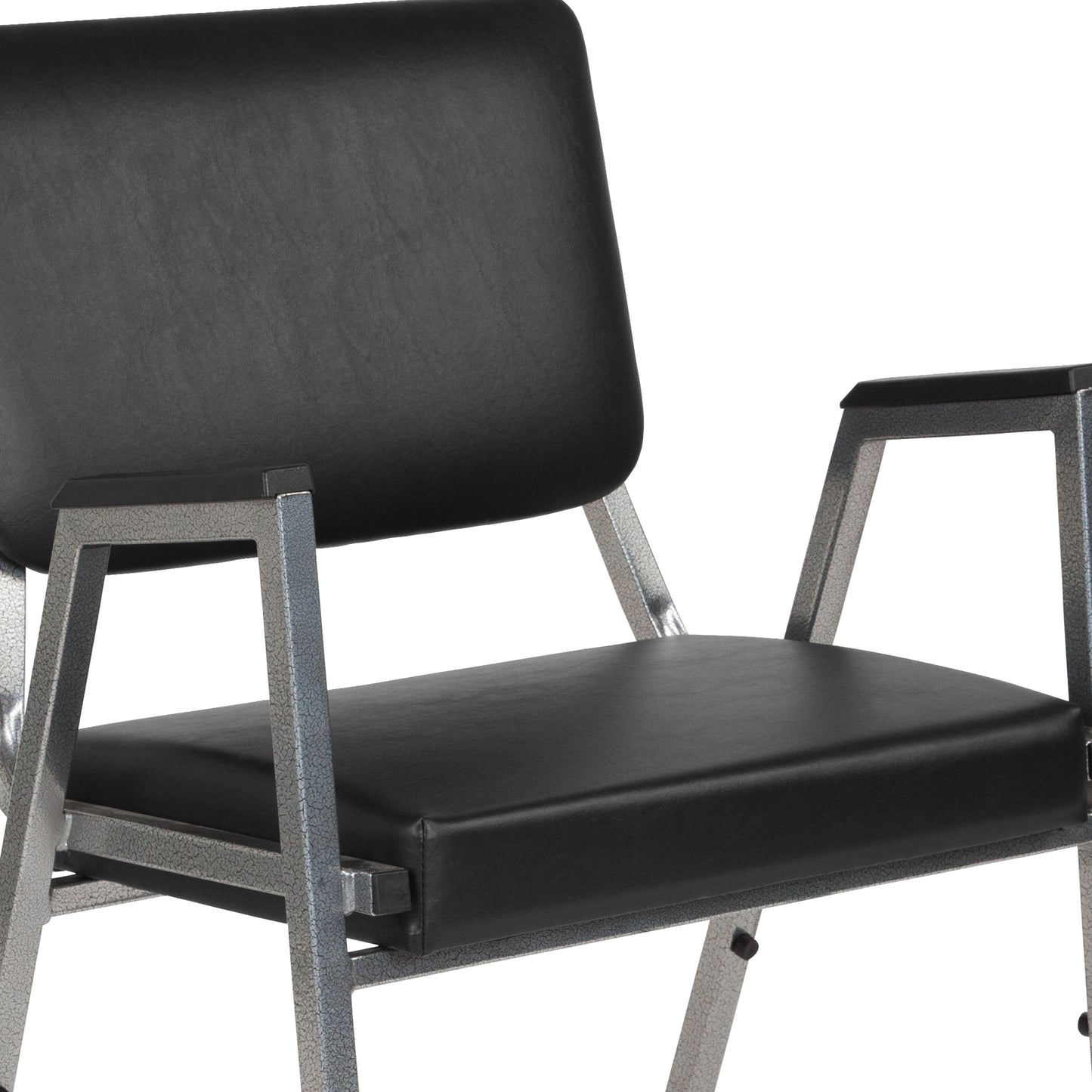 HERCULES Series 1000 lb. Rated Black Antimicrobial Vinyl Bariatric Medical Reception Arm Chair with 3/4 Panel Back Black Vinyl