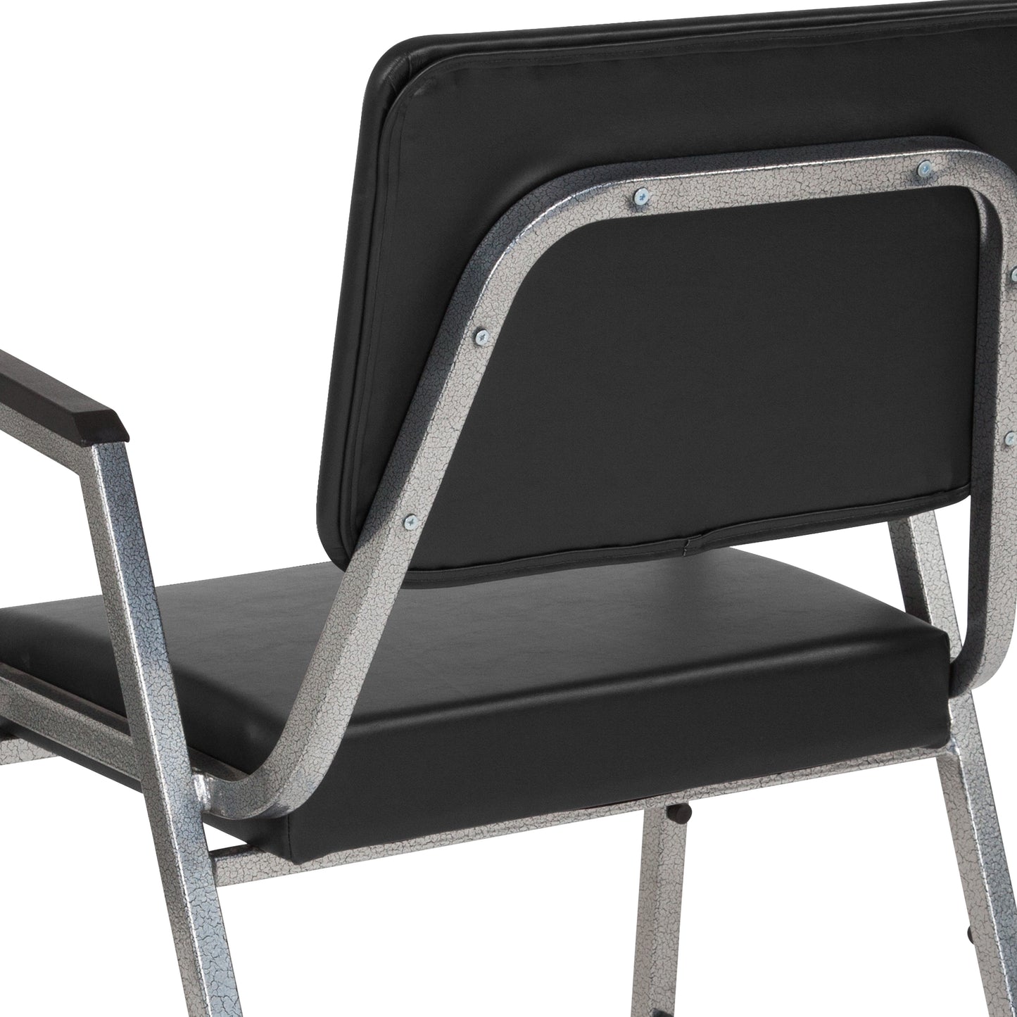 HERCULES Series 1000 lb. Rated Black Antimicrobial Vinyl Bariatric Medical Reception Arm Chair with 3/4 Panel Back Black Vinyl