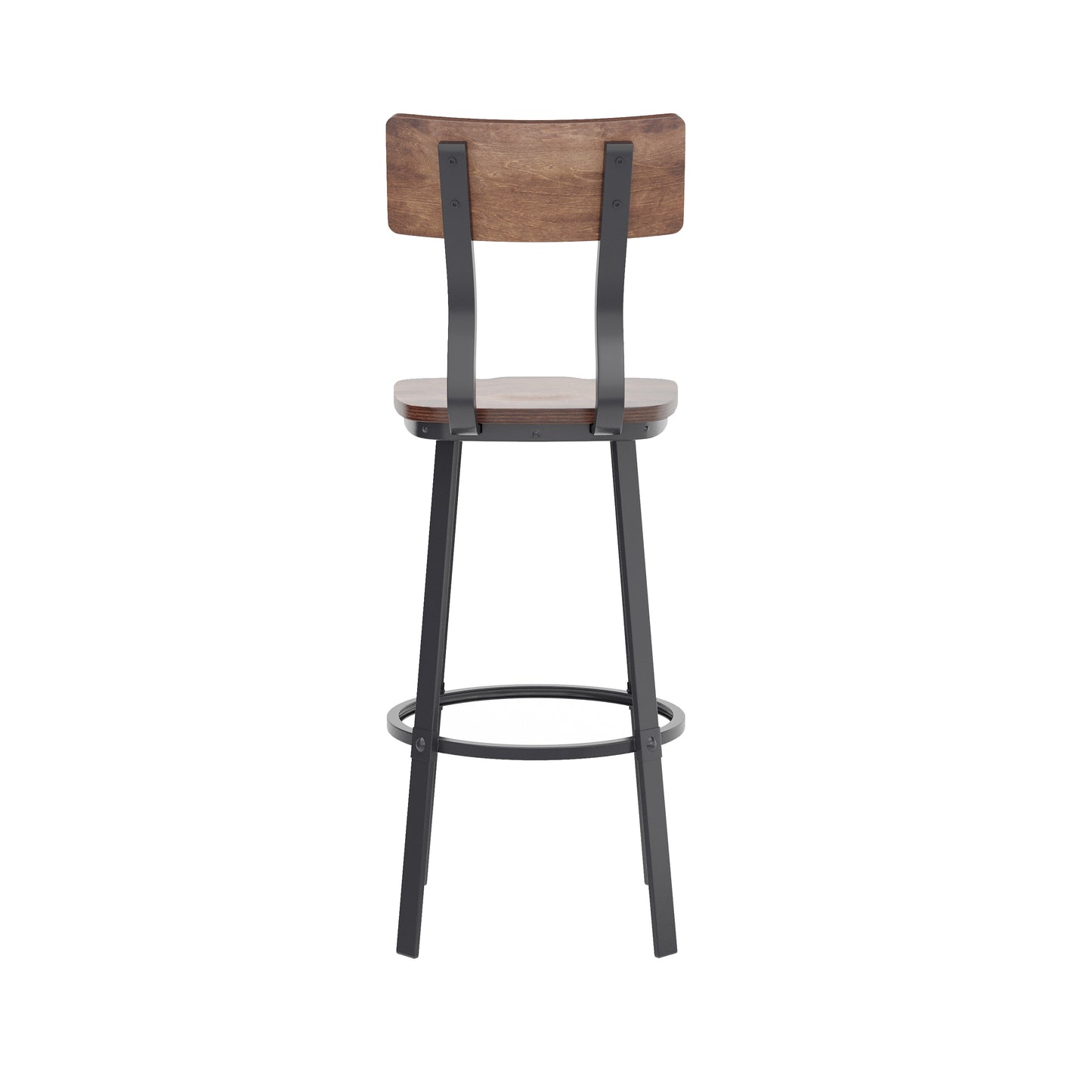 Flint Series Commercial Grade Antique Copper Restaurant Barstool with Wood Seat & Back and Gray Powder Coat Frame Antique Copper