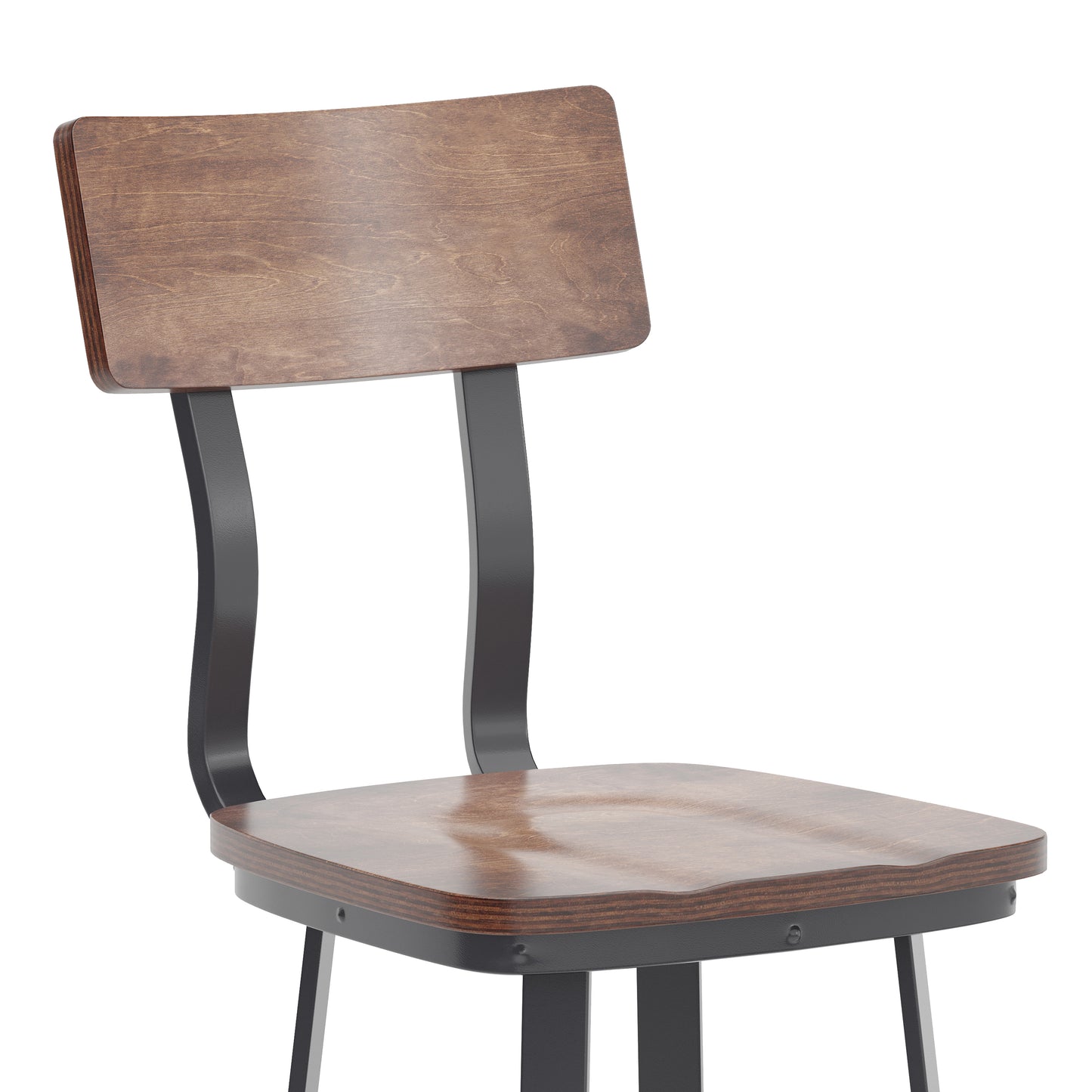 Flint Series Commercial Grade Antique Copper Restaurant Barstool with Wood Seat & Back and Gray Powder Coat Frame Antique Copper