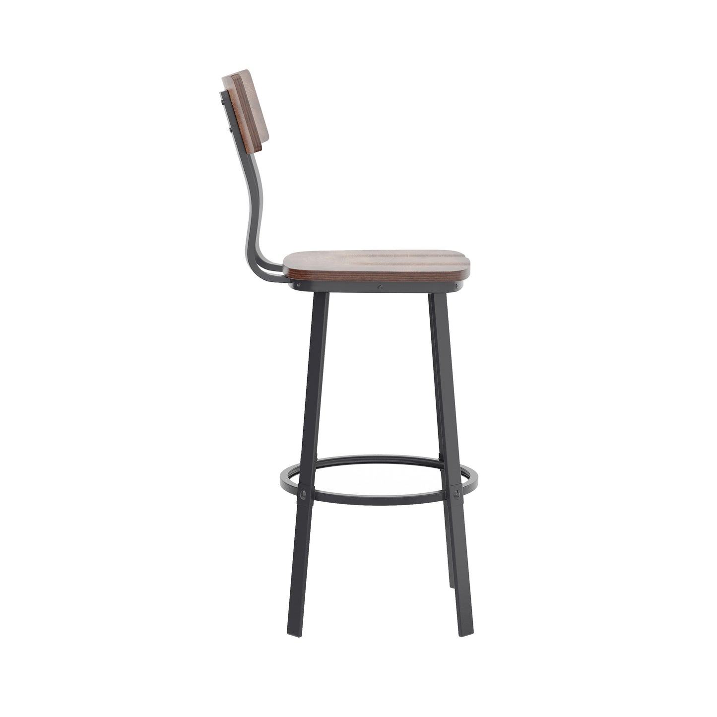 Flint Series Commercial Grade Antique Copper Restaurant Barstool with Wood Seat & Back and Gray Powder Coat Frame Antique Copper