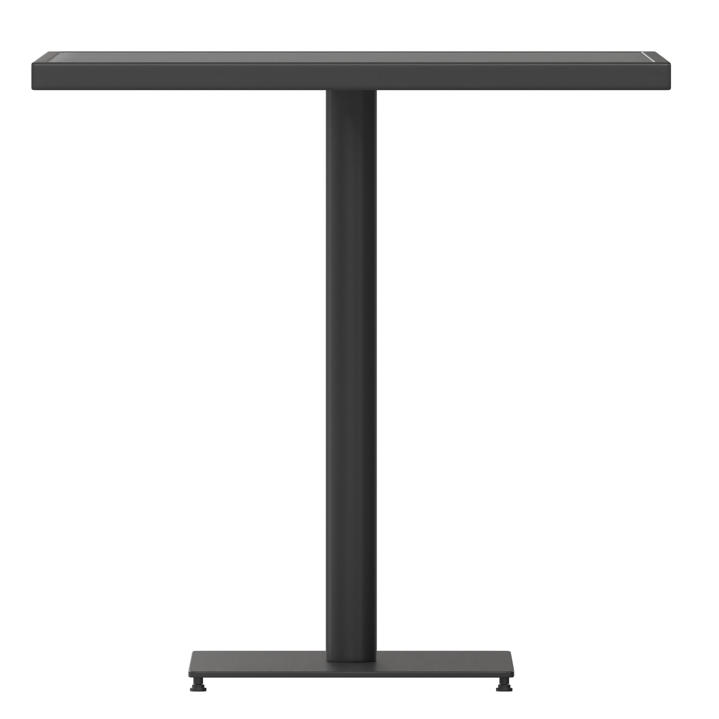 Lark Outdoor Patio Bistro Dining Table with Faux Gray Wash Teak Poly Slats, 30" Square Gray Wash Teak