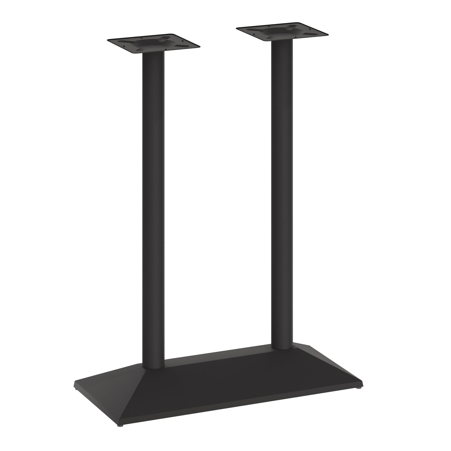 Palis 27"W x 15"D Indoor/Outdoor Dining Height Double Column Table Base for 30" x 48" Table Tops, Black Black