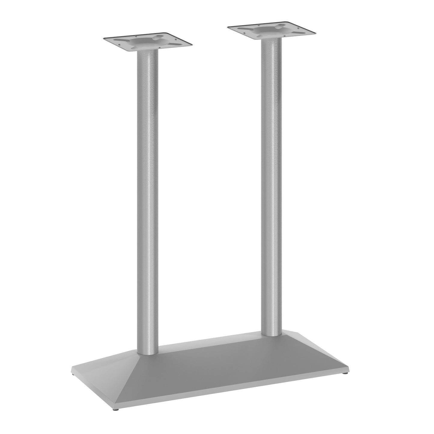 Palis 27"W x 15"D Indoor/Outdoor Dining Height Double Column Table Base for 30" x 48" Table Tops, Silver Silver