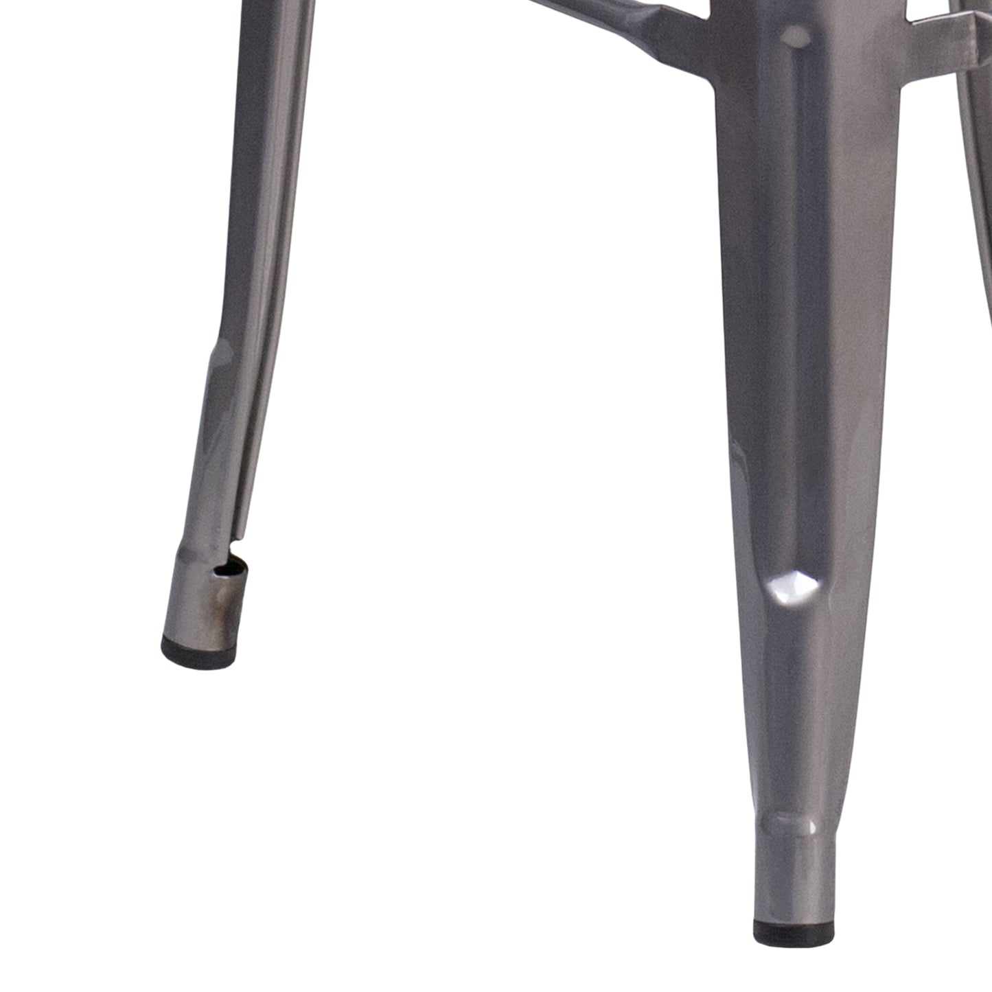 Lincoln 30'' High Backless Silver Antique Finish with Clear Coat Metal Indoor Barstool with Square Seat Clear Coated