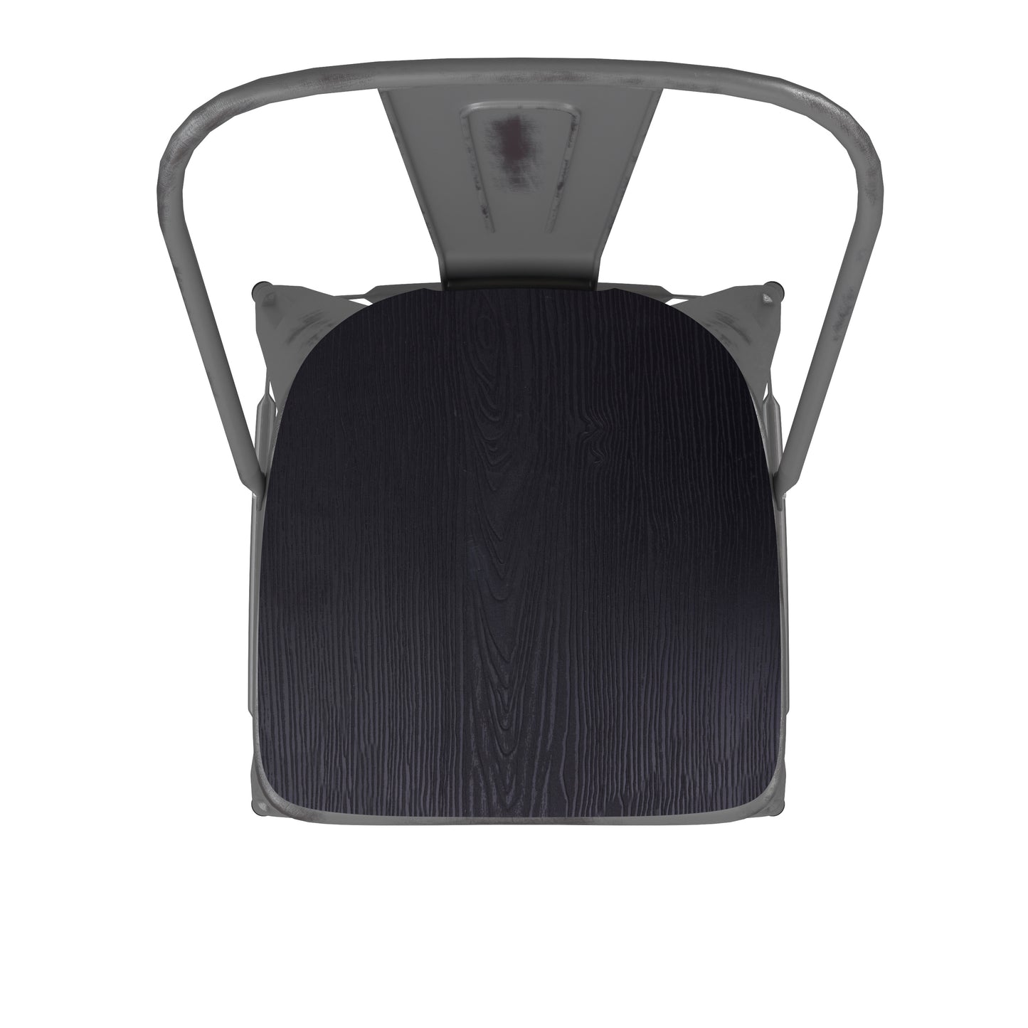 Lincoln 30'' High Silver Antique Finish with Clear Coat Indoor Barstool with Back and Black Poly Resin Wood Seat Black Seat/Clear Coated Frame XU-DG-TP001B-30-PL1B-GG