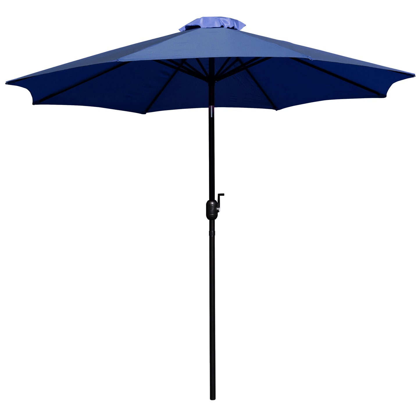 Lark 3 Piece Outdoor Patio Table Set - 35" Square Synthetic Teak Patio Table with Navy Umbrella and Base Navy