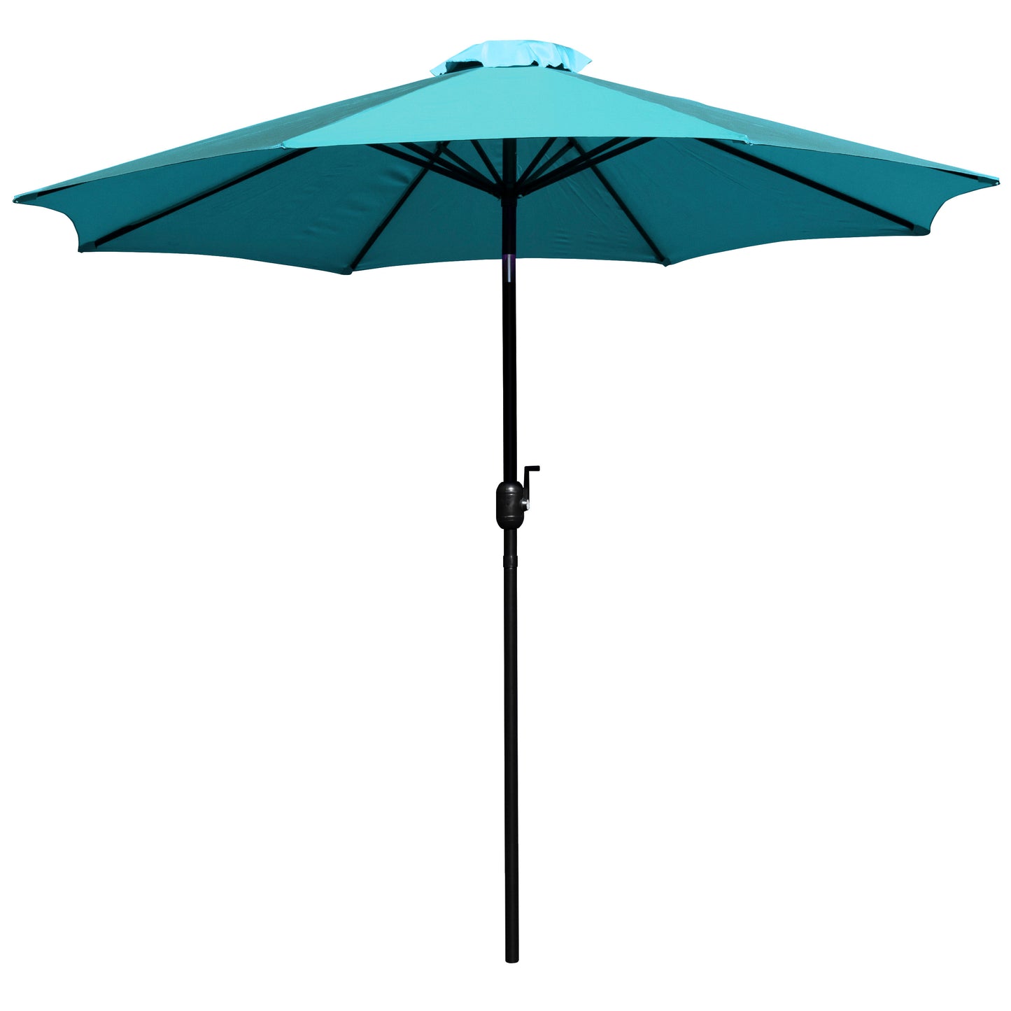 Lark 3 Piece Outdoor Patio Table Set - 35" Square Synthetic Teak Patio Table with Teal Umbrella and Base Teal