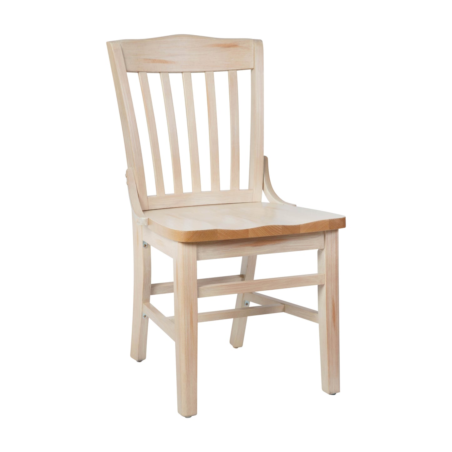 HERCULES School House Back Antique White Wood Restaurant Chair Antique White