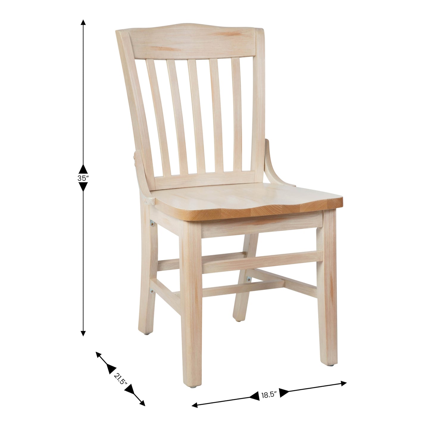 HERCULES School House Back Antique White Wood Restaurant Chair Antique White