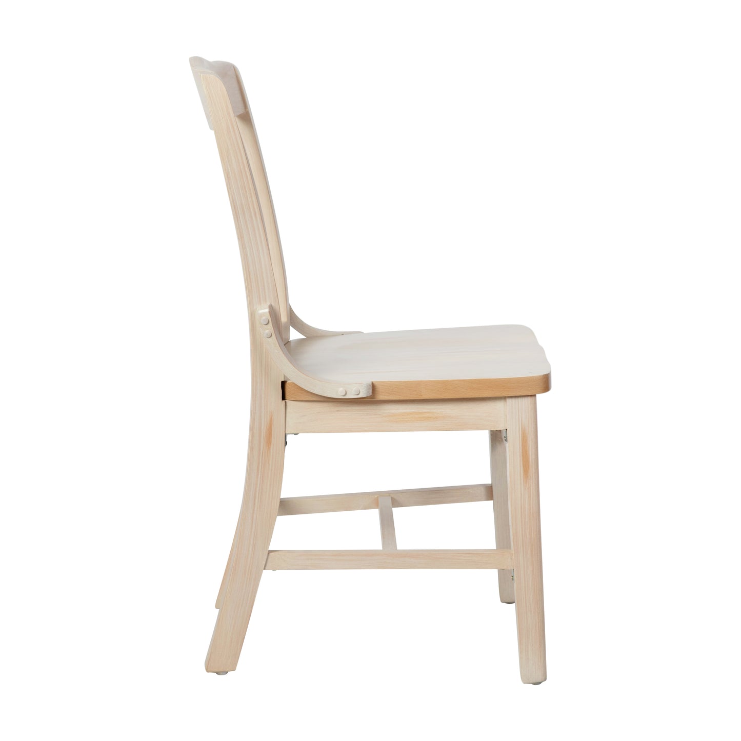 HERCULES School House Back Antique White Wood Restaurant Chair Antique White