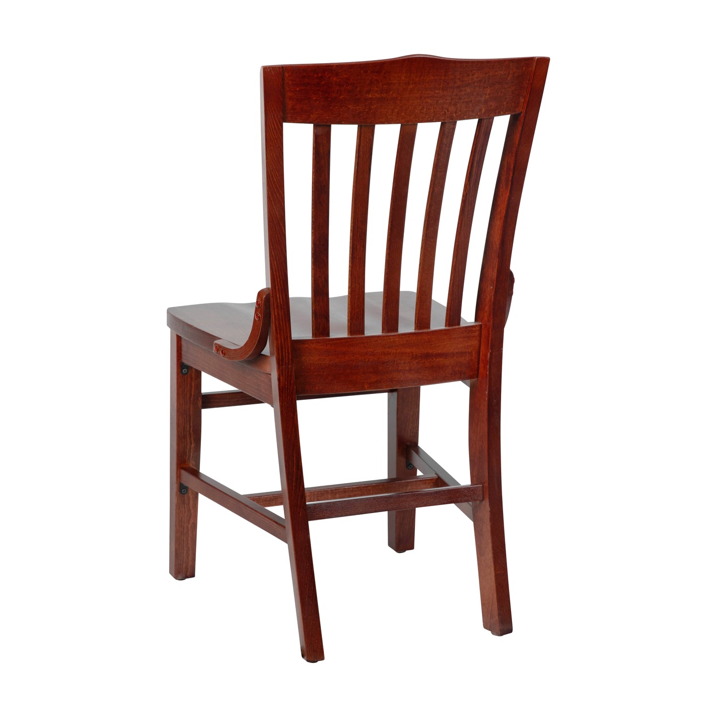 HERCULES Series School House Back Mahogany Wood Restaurant Chair Mahogany