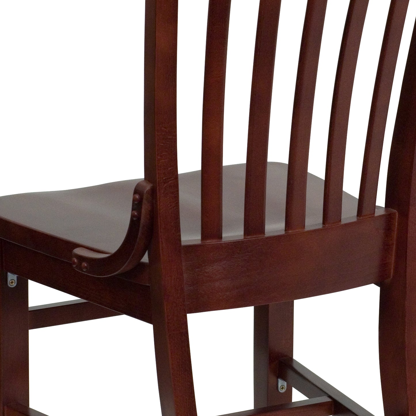 HERCULES Series School House Back Mahogany Wood Restaurant Chair Mahogany