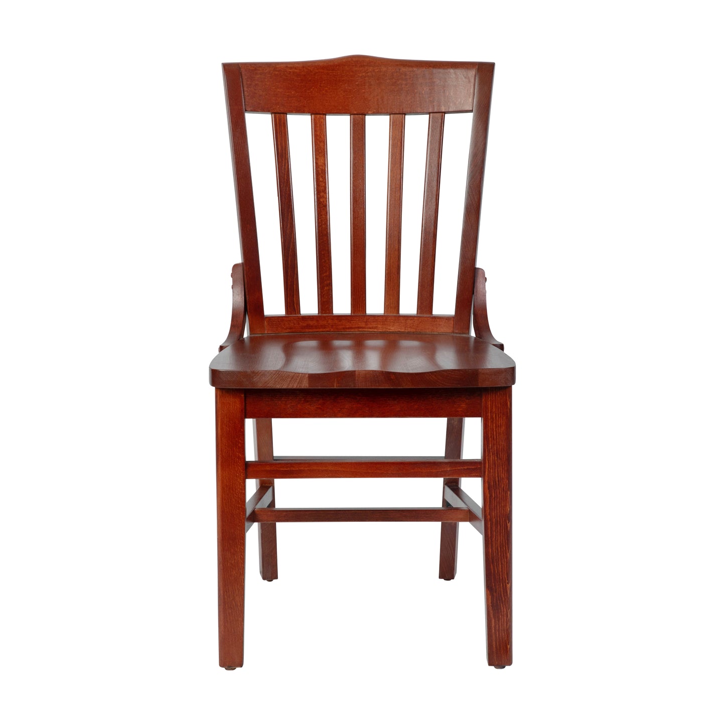 HERCULES Series School House Back Mahogany Wood Restaurant Chair Mahogany