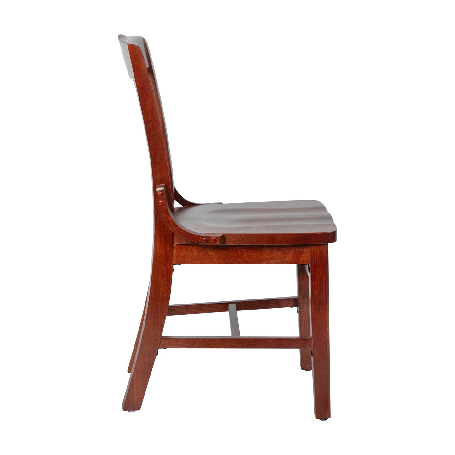 HERCULES Series School House Back Mahogany Wood Restaurant Chair Mahogany