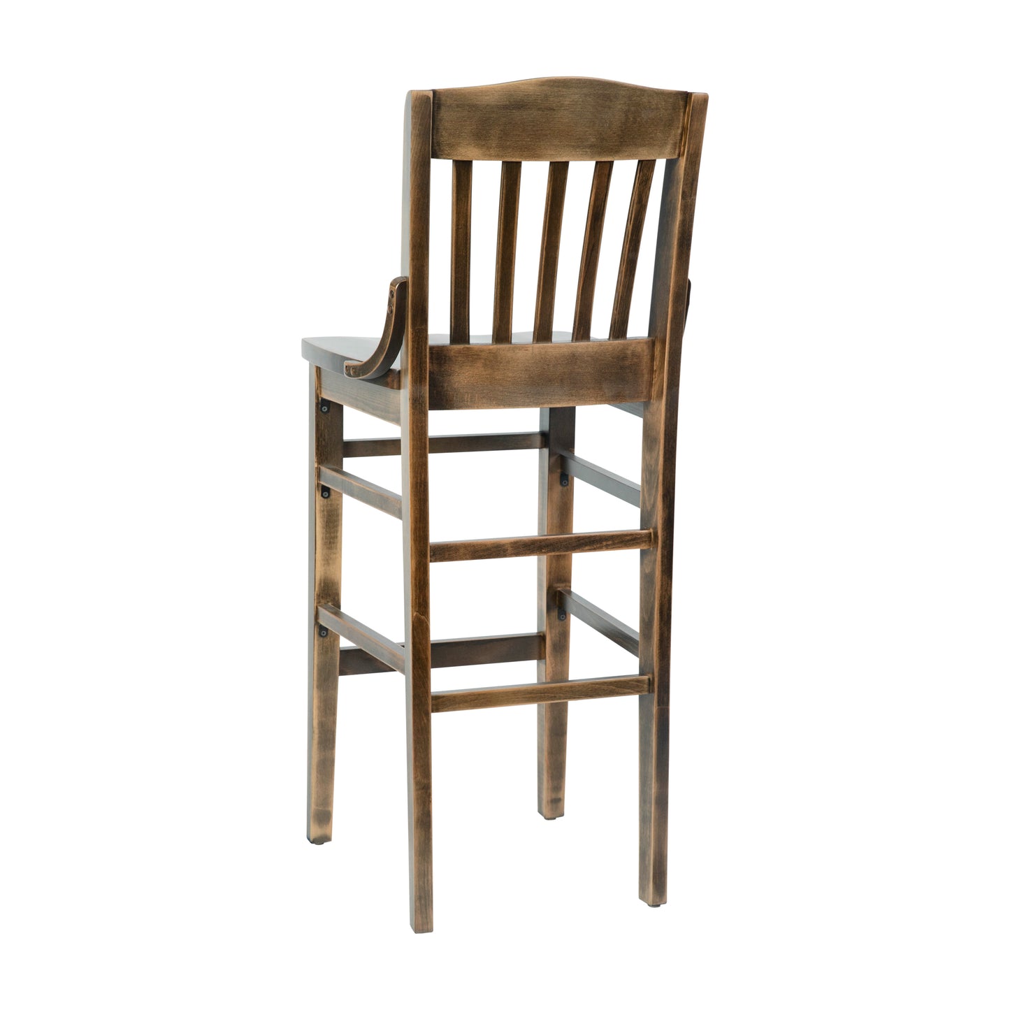 HERCULES School House Back Antique Copper Wood Restaurant Barstool Antique Copper