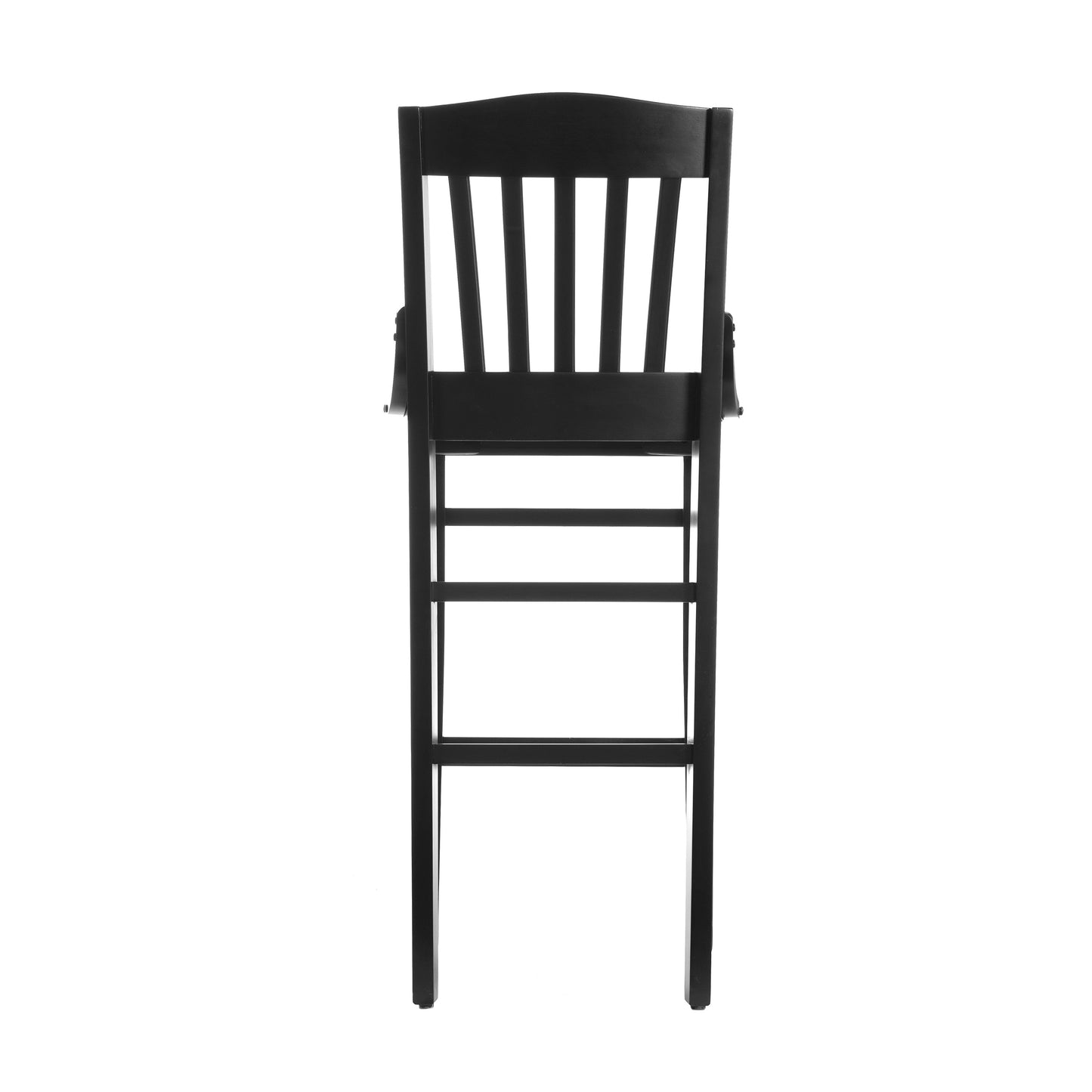 HERCULES School House Back Black Wood Restaurant Barstool Black