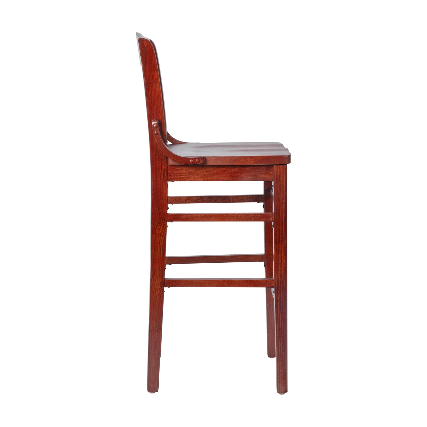HERCULES Series School House Back Mahogany Wood Restaurant Barstool Mahogany