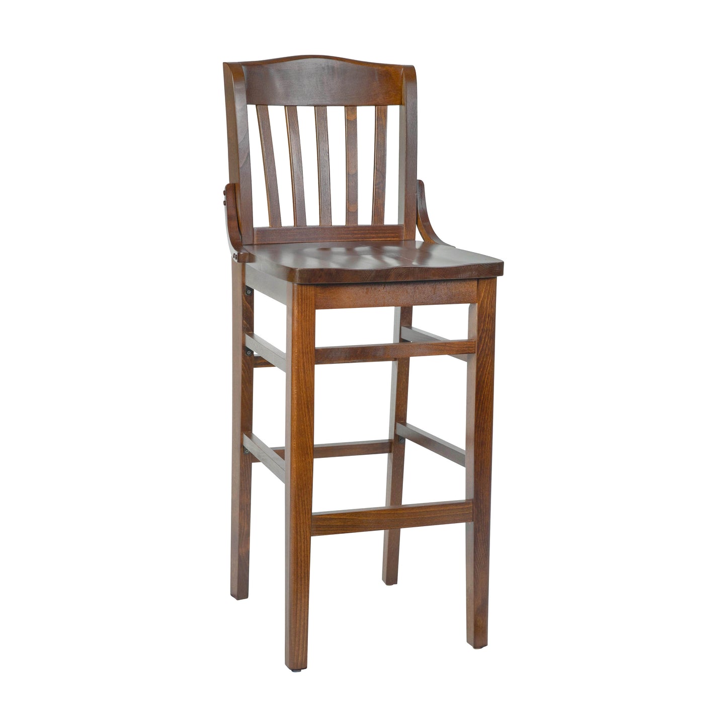 HERCULES Series School House Back Walnut Wood Restaurant Barstool Walnut