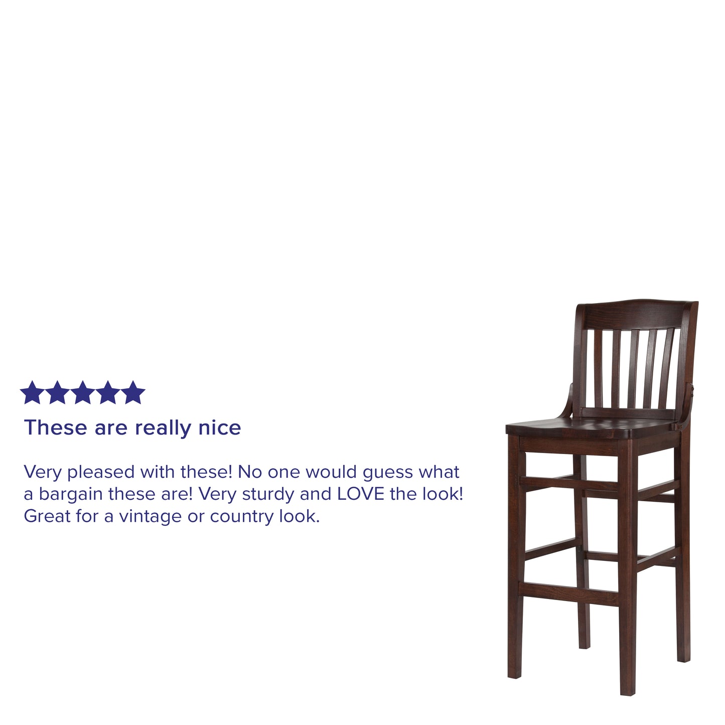 HERCULES Series School House Back Walnut Wood Restaurant Barstool Walnut
