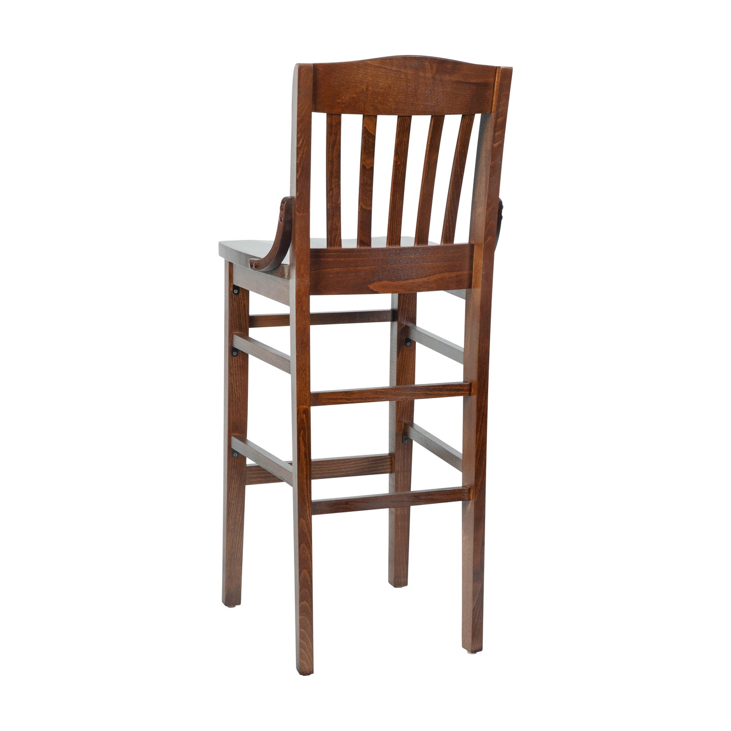 HERCULES Series School House Back Walnut Wood Restaurant Barstool Walnut