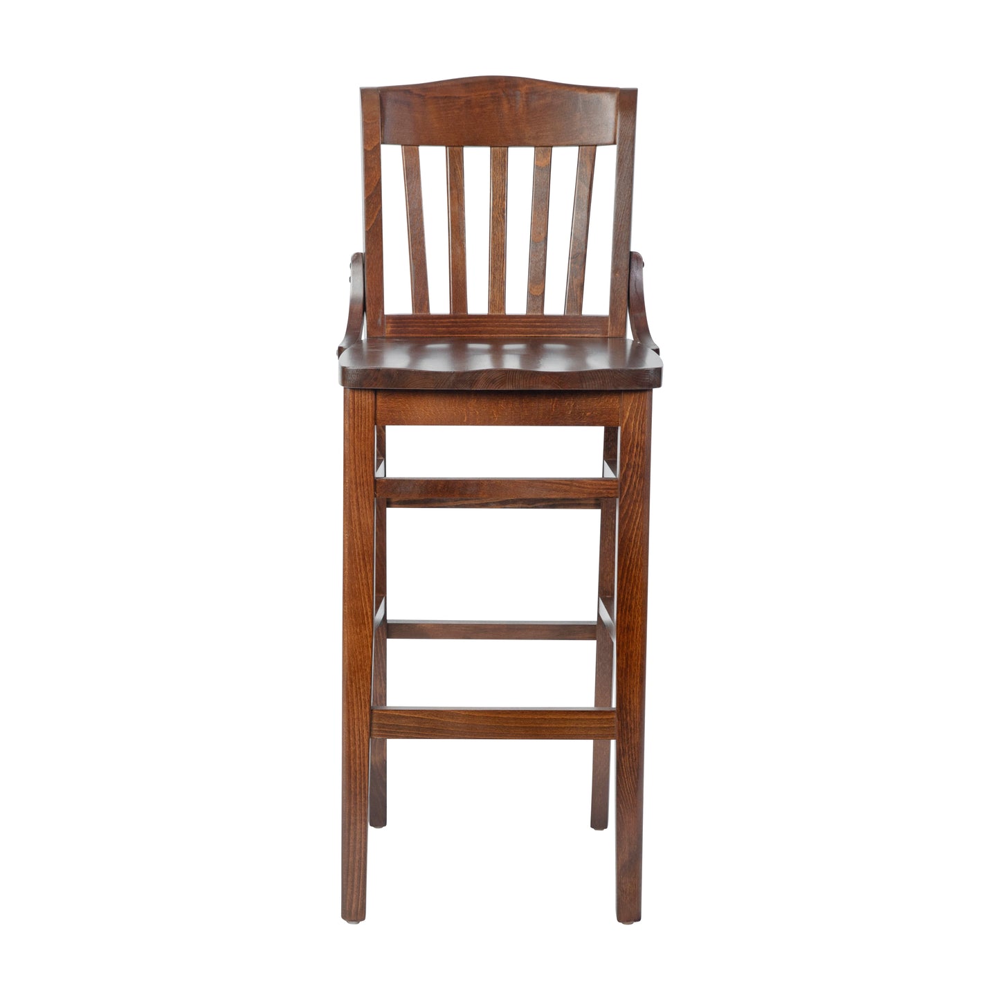 HERCULES Series School House Back Walnut Wood Restaurant Barstool Walnut