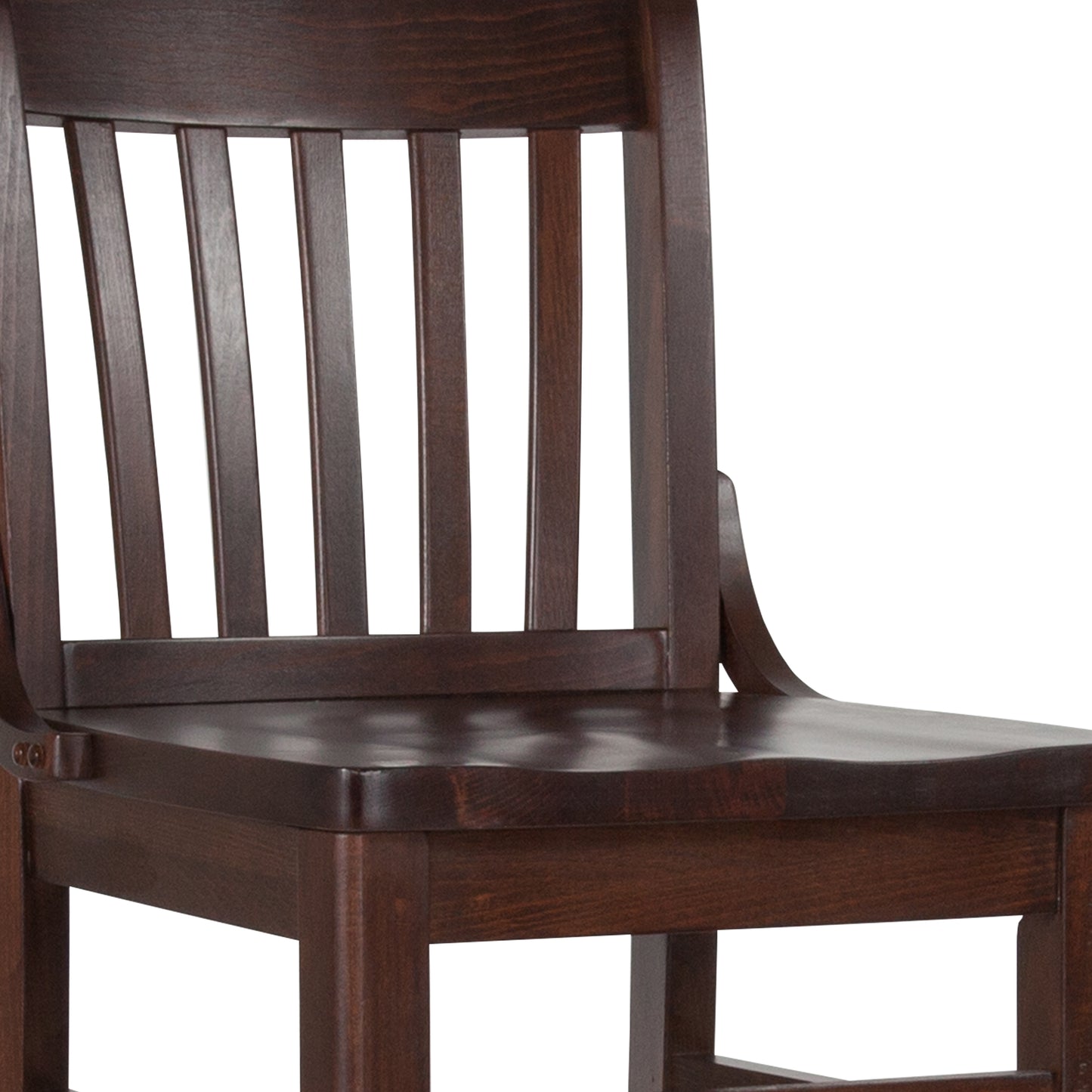 HERCULES Series School House Back Walnut Wood Restaurant Barstool Walnut