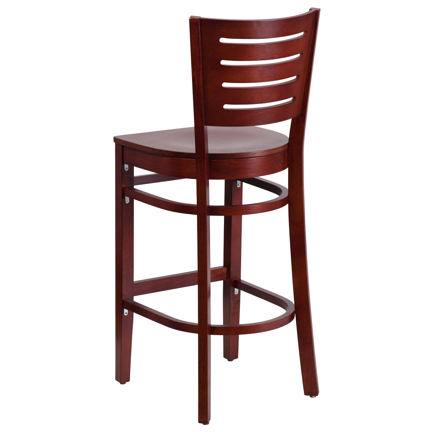 Darby Series Slat Back Mahogany Wood Restaurant Barstool Mahogany Wood Seat/Mahogany Wood Frame