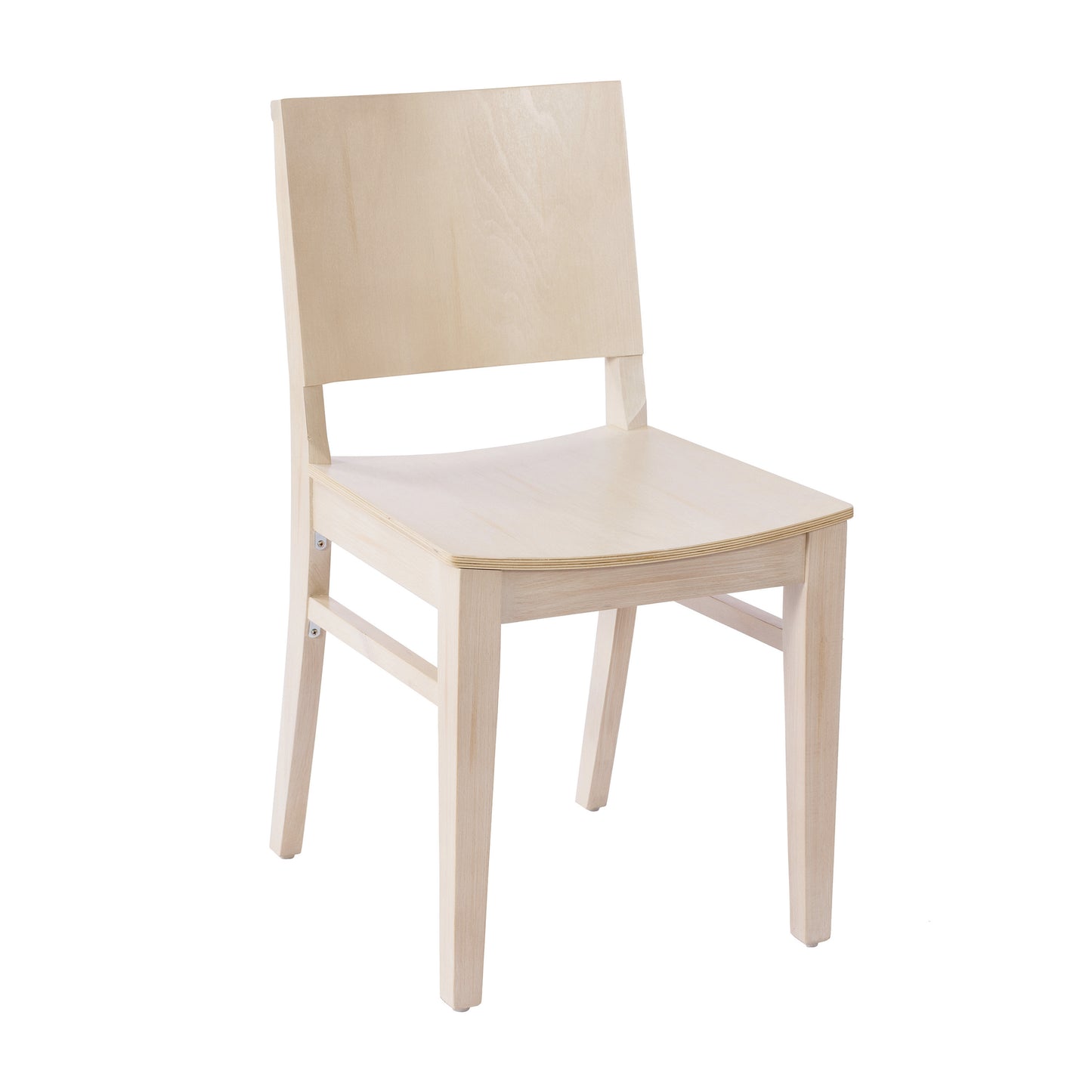 Naples Commercial Grade Solid Wood Dining Chair with Curved Backrest and Antique White Finish Antique White