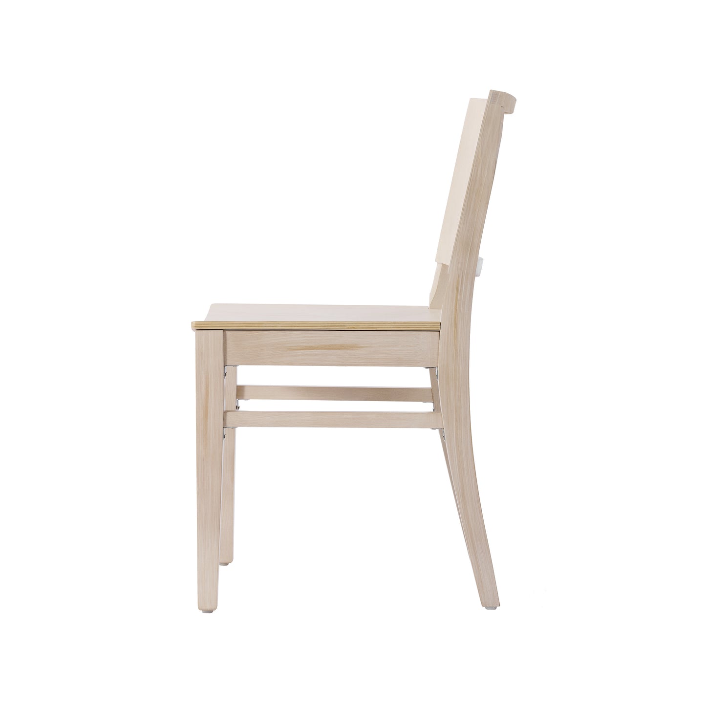 Naples Commercial Grade Solid Wood Dining Chair with Curved Backrest and Antique White Finish Antique White