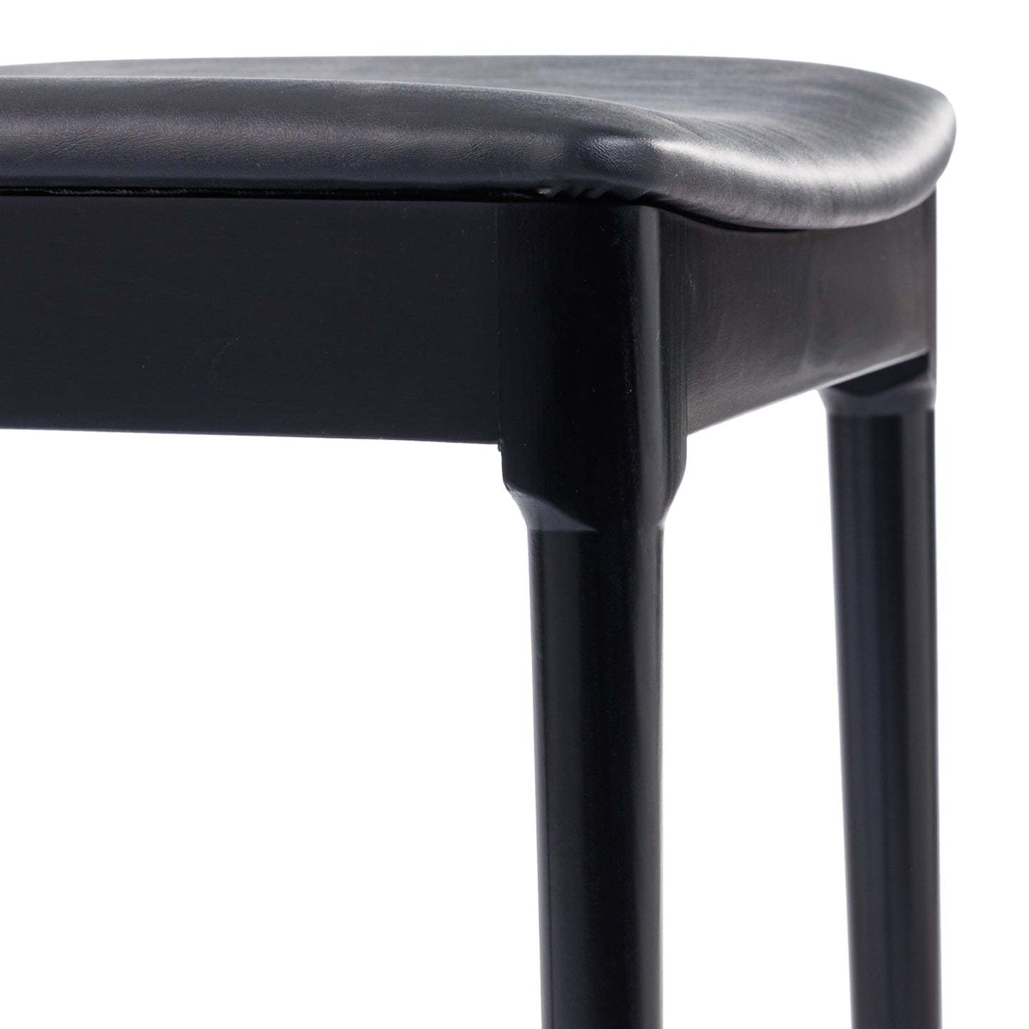 Chester Commercial Grade Solid Wood Black Dining Chair with Curved Spindle Backrest and Black Vinyl Seat Black Vinyl Seat/Black Wood Frame