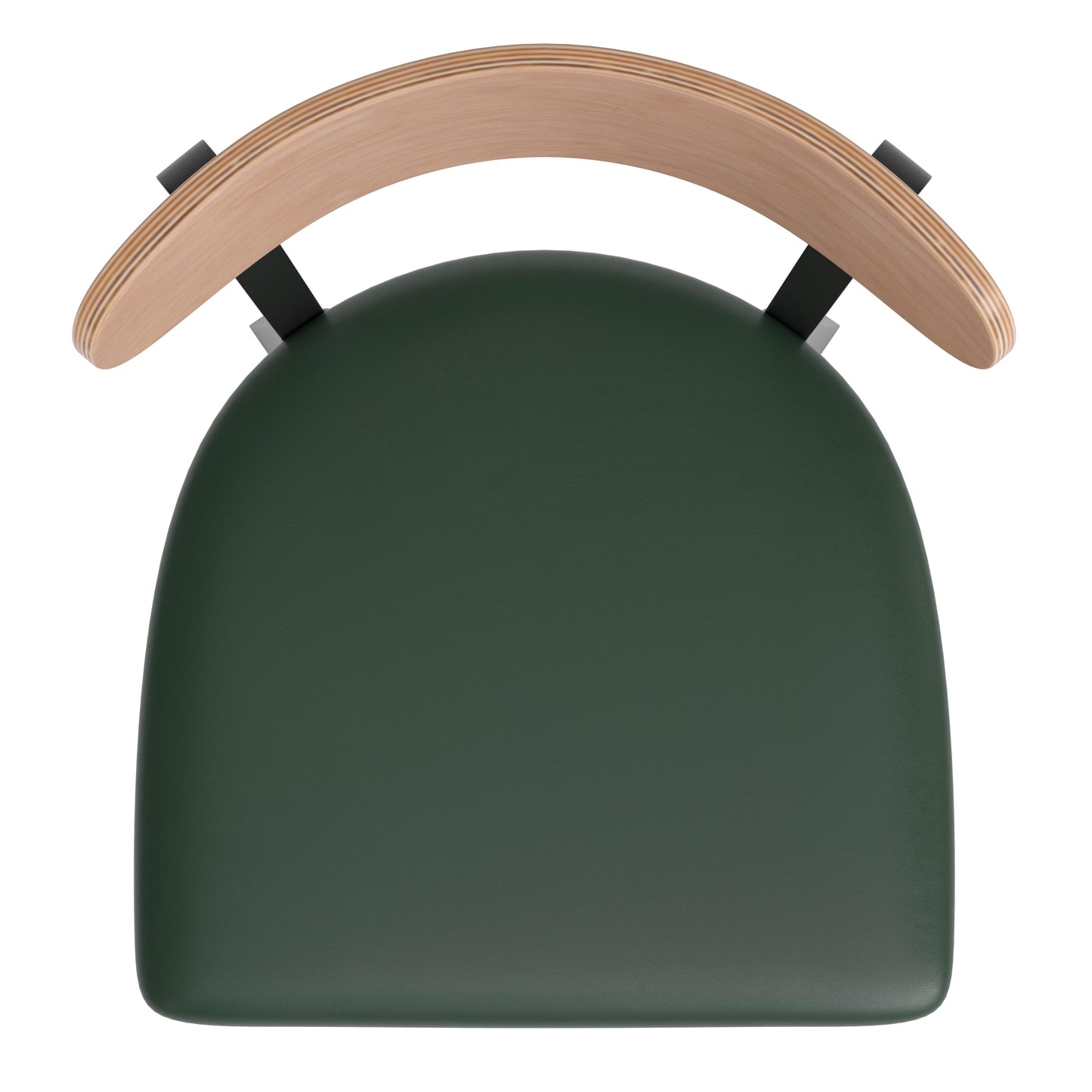 Wright Commercial Barstool with 500 LB. Capacity Black Steel Frame, Natural Birch Finish Wooden Boomerang Back, and Green Vinyl Seat Natural Birch Wood Back/Green Vinyl Seat