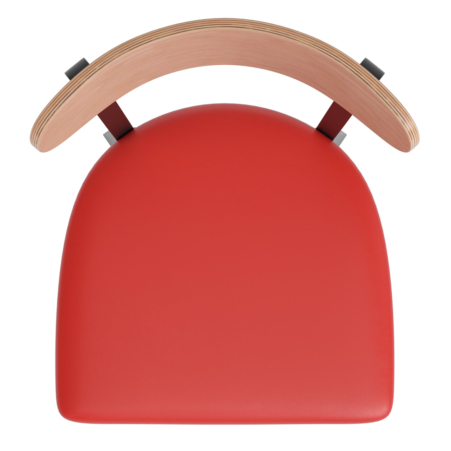 Wright Commercial Barstool with 500 LB. Capacity Black Steel Frame, Natural Birch Finish Wooden Boomerang Back, and Red Vinyl Seat Natural Birch Wood Back/Red Vinyl Seat