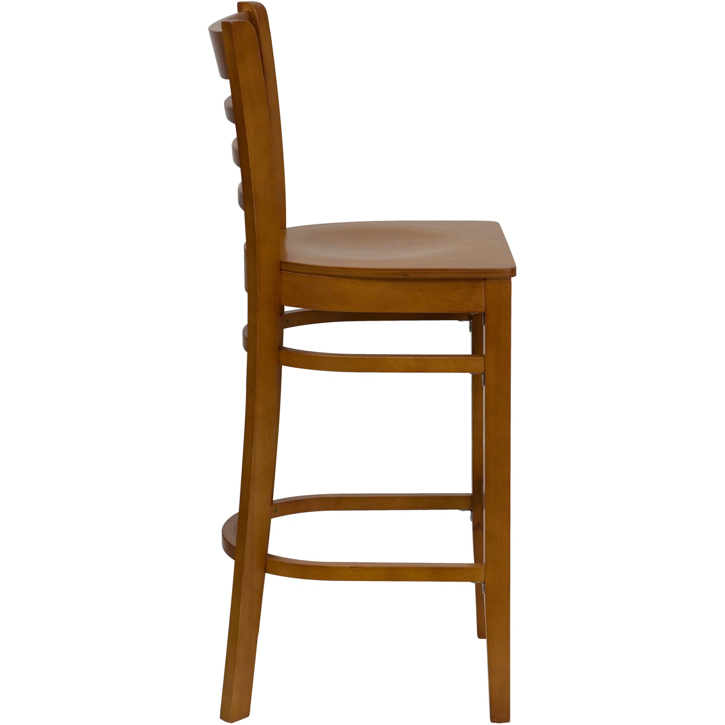 HERCULES Series Ladder Back Cherry Wood Restaurant Barstool Cherry Wood Seat/Cherry Wood Frame