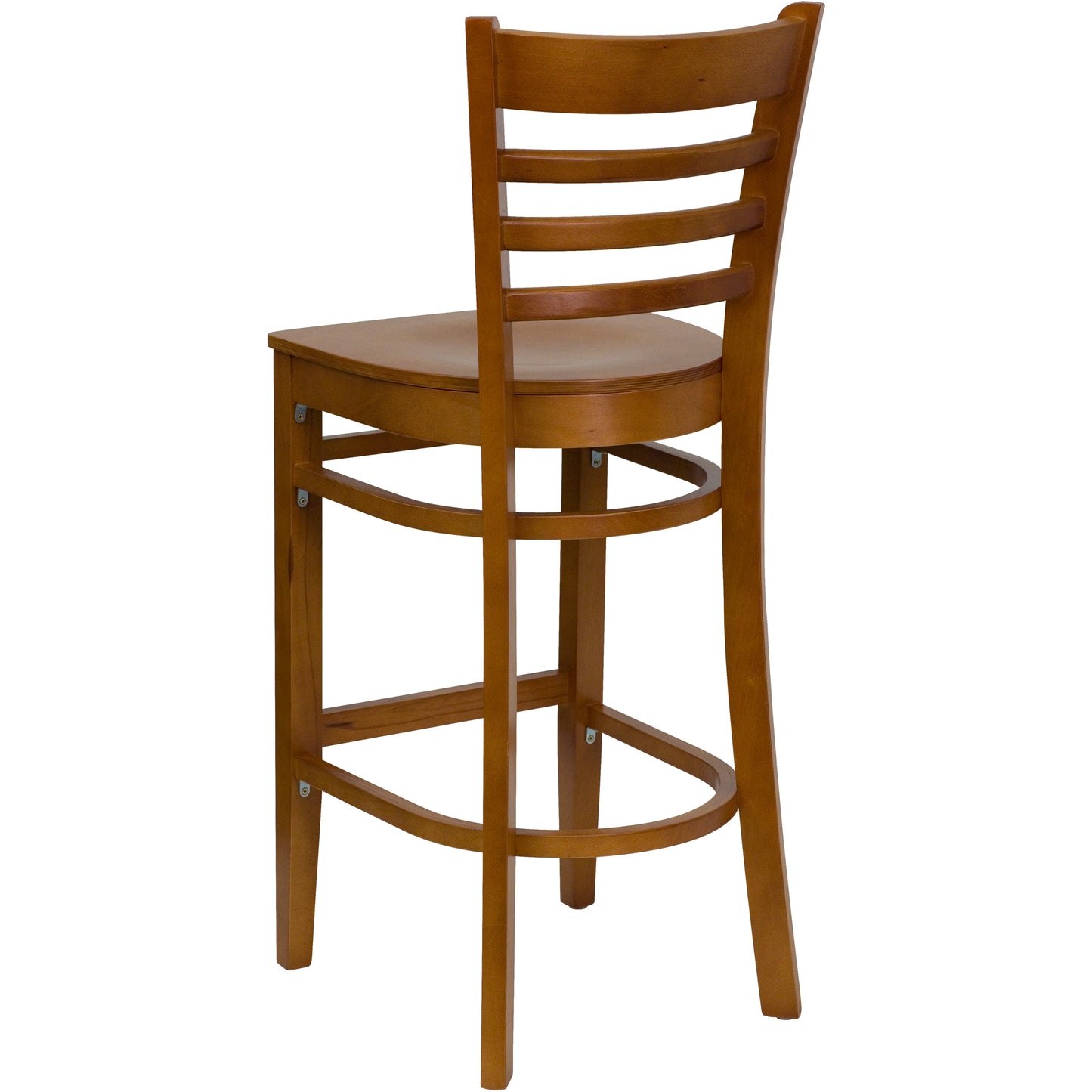 HERCULES Series Ladder Back Cherry Wood Restaurant Barstool Cherry Wood Seat/Cherry Wood Frame