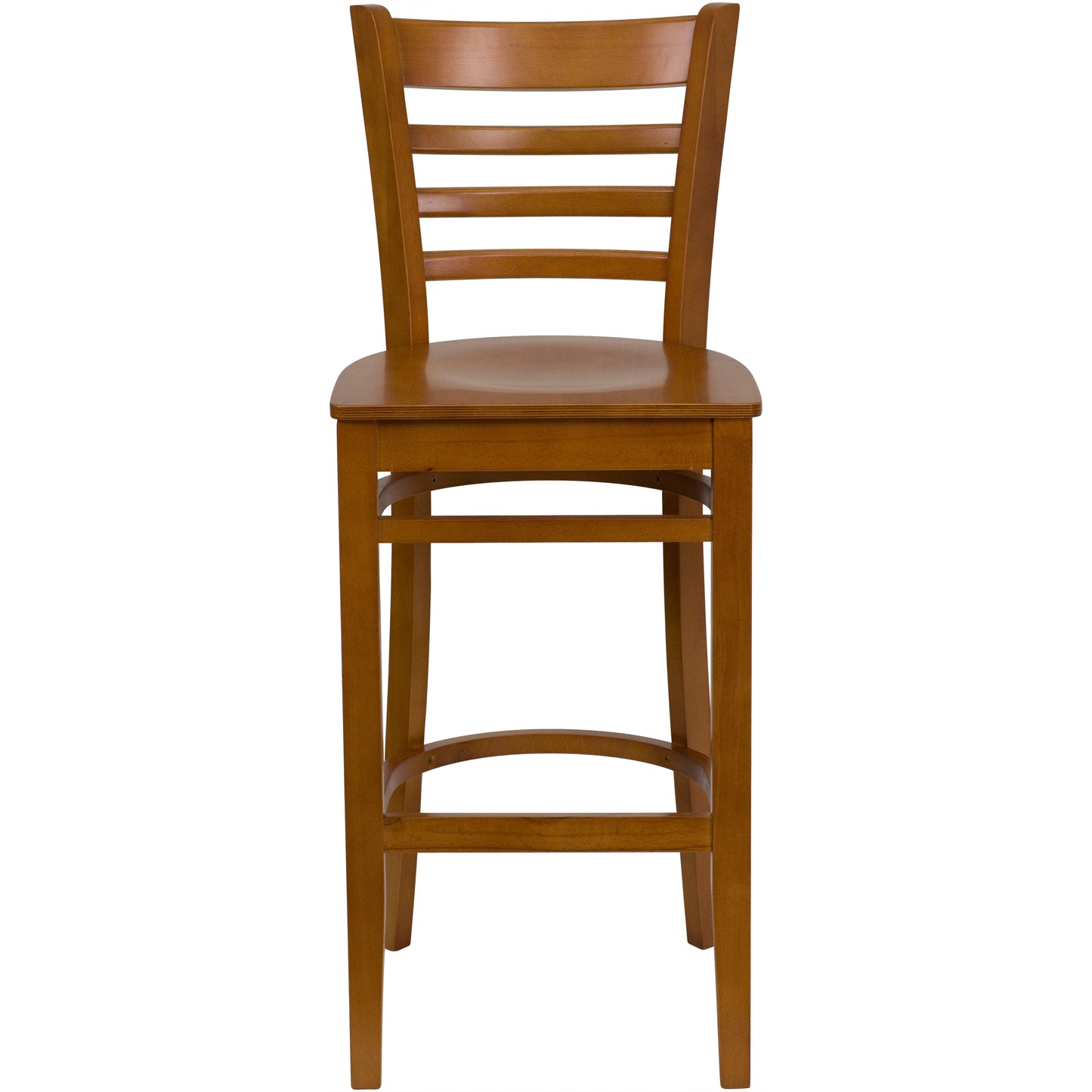 HERCULES Series Ladder Back Cherry Wood Restaurant Barstool Cherry Wood Seat/Cherry Wood Frame