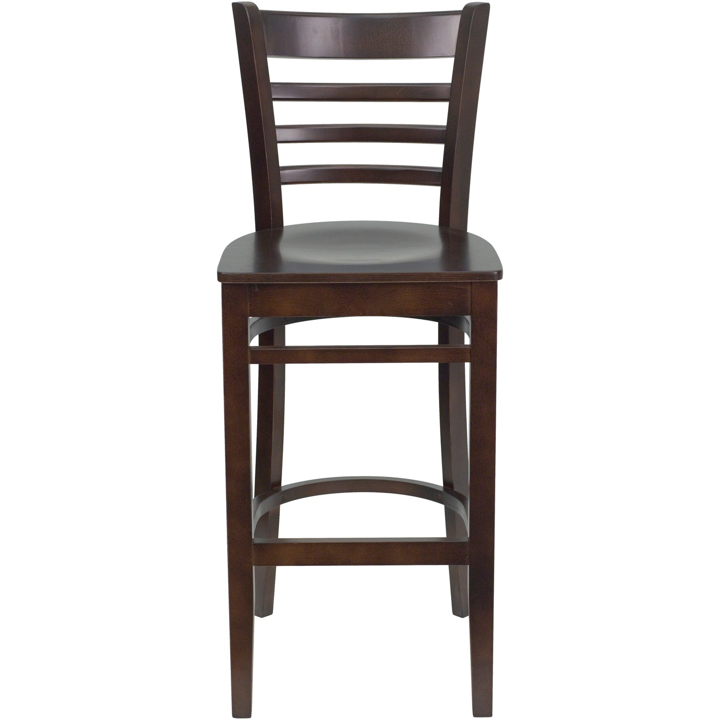 HERCULES Series Ladder Back Walnut Wood Restaurant Barstool Walnut Wood Seat/Walnut Wood Frame