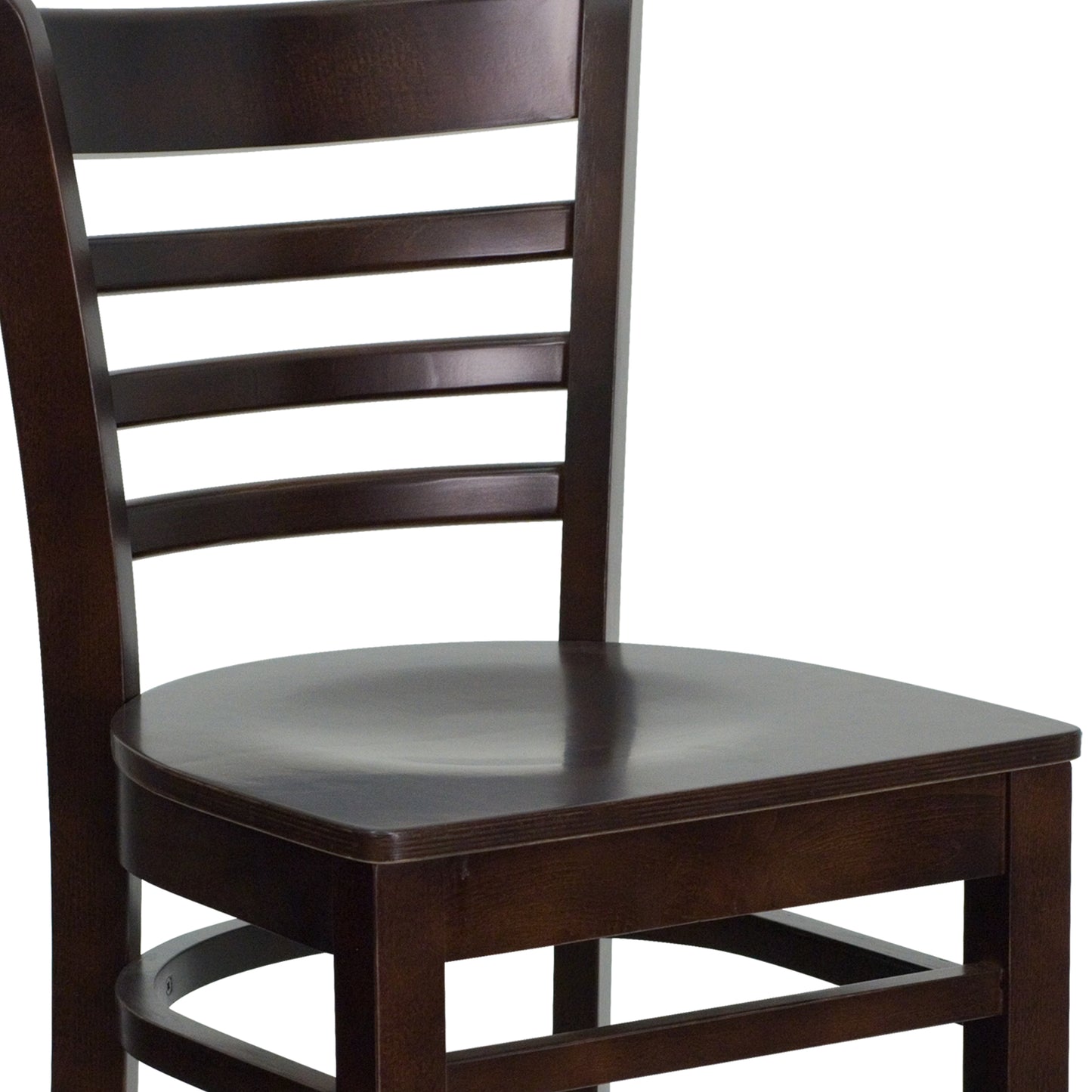 HERCULES Series Ladder Back Walnut Wood Restaurant Barstool Walnut Wood Seat/Walnut Wood Frame