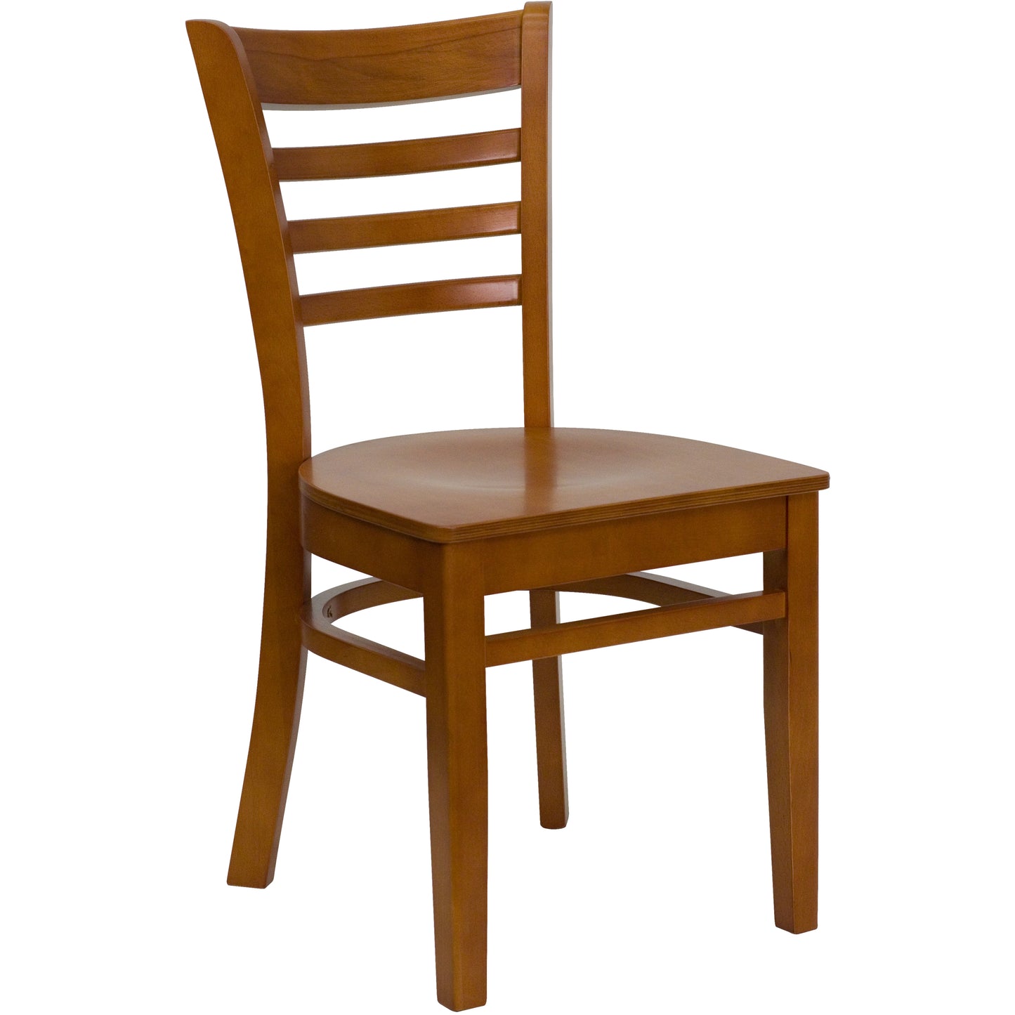 HERCULES Series Ladder Back Cherry Wood Restaurant Chair Cherry Wood Seat/Cherry Wood Frame